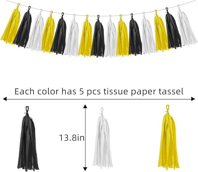 Yellow White Black Party Decorations - Image 2