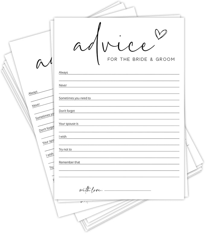 Bridal Shower Games, Advice for The Newlyweds, Wedding Shower Games for Guests by Tsunerrorami