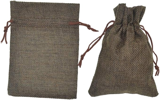 20pcs Burlap Drawstring Gift Bags, Natural Linen Jewelry Pouch - Image 5