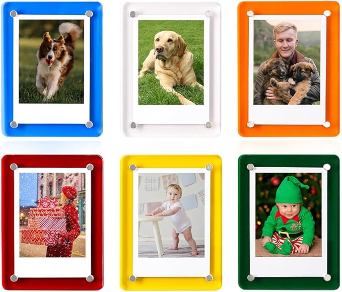 Acrylic Magnetic Refrigerator Picture Frames, 3x5 Inch Fridge Magnetic Mini by LIANHELILAI