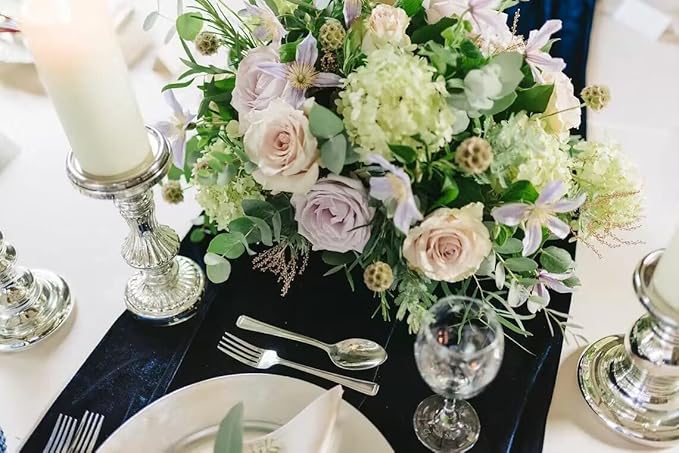 Velvet Table Runner, 10ft Luxurious Wedding Reception Decorations Soft Velvet - Image 2