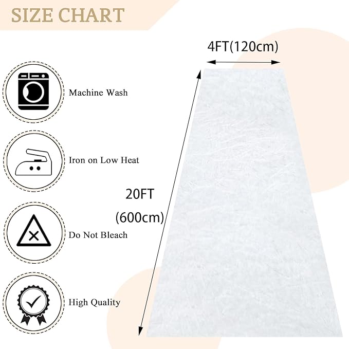 MODFUNS White Wedding Aisle Runner Outdoor Velvet Aisle Runner - Image 3
