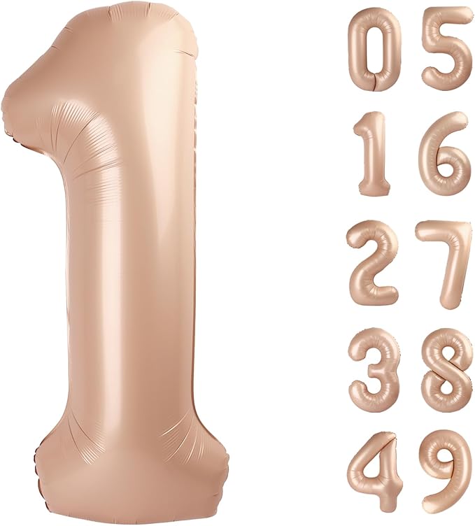 Light Brown Number 1 Balloon 40 inch, Number 1 Birthday Balloons by Upgesy