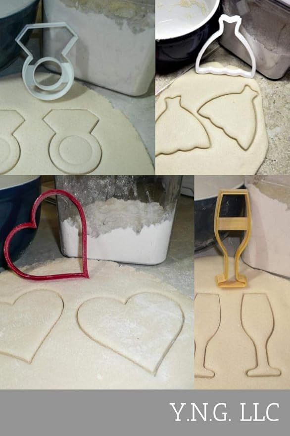 BRIDAL SHOWER ENGAGEMENT WEDDING COOKIE CUTTER SET OF 4 MADE IN USA - Image 2