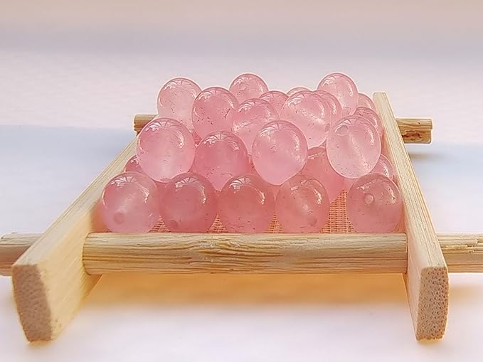 Stone Beads 8mm 100pcs Pink Chalcedony Beads Round Loose Gemstones Beads - Image 2