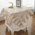 vctops Damask Lace Patchwork Tablecloth Luxury Square Small Table Cover Elegant by vctops
