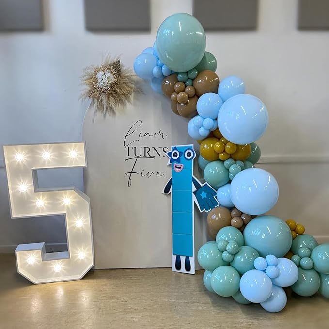 Bezente Pastel Blue Latex Party Balloons - Image 8