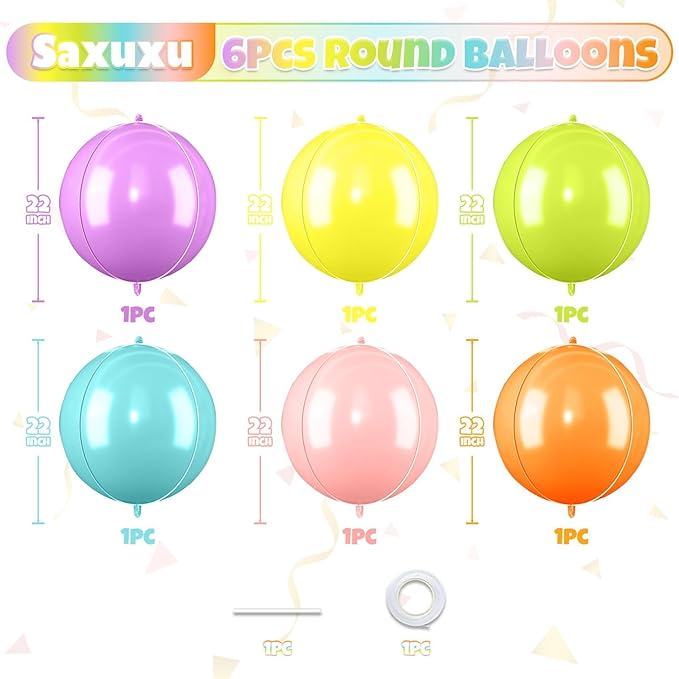 Giant 4D Foil Balloons, 22 Inch Big Round Foil Balloon - Image 2