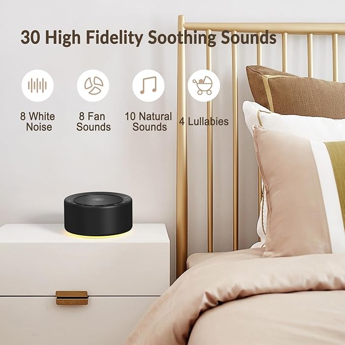 Nursery Lamp with Sound Machine, Mood Lighting, 7 Colors Night Light, 30 - Image 2
