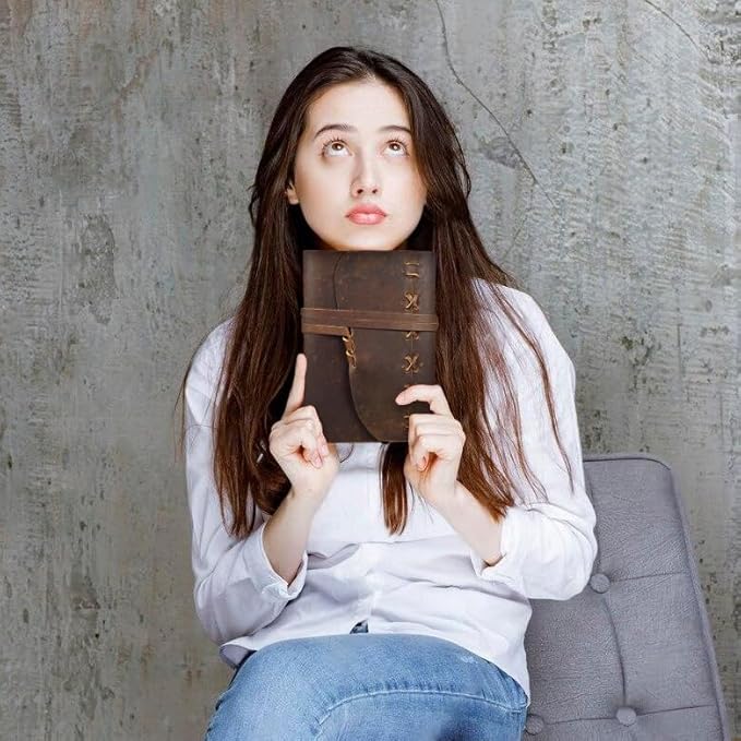 Leather Journal Notebook for Men & Women Daily Vintage Leather Bound Journal - Image 8