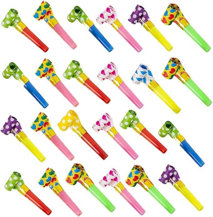30 PCS Colorful Party Blower Blowouts Noisemakers, Birthday Blowouts Whistles by fnqiank