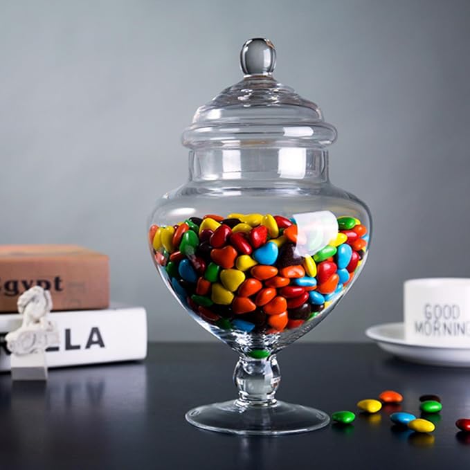 Diamond Star Clear Glass Apothecary Jars, Heart Shape Small Candy Buffet - Image 5