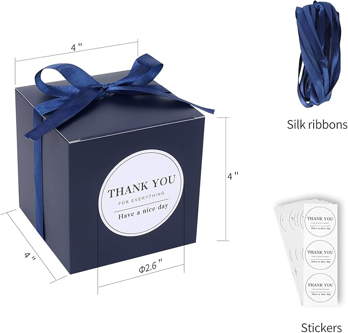 COTOPHER Small Gift Boxes 60 Pack 4x4x4 inches Navy Gift Boxes - Image 4