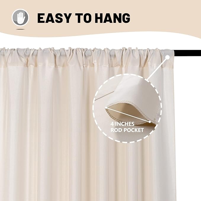 10ft x 10ft Beige Backdrop Curtains - Image 5