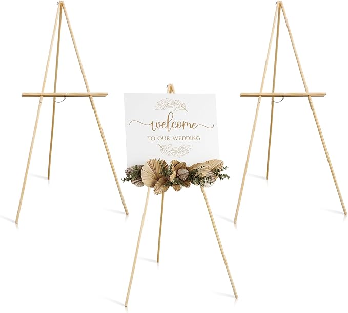 Wooden Easels for Display, Wood Easels for Wedding Signs, Stand Tripod by nianfeng