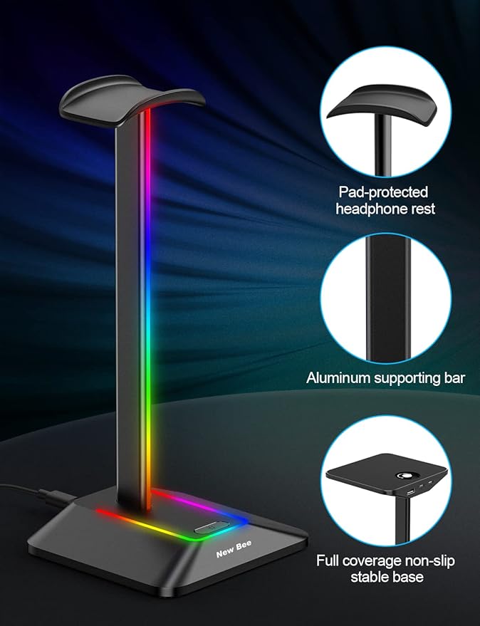 New bee RGB Headphone Stand - Image 4