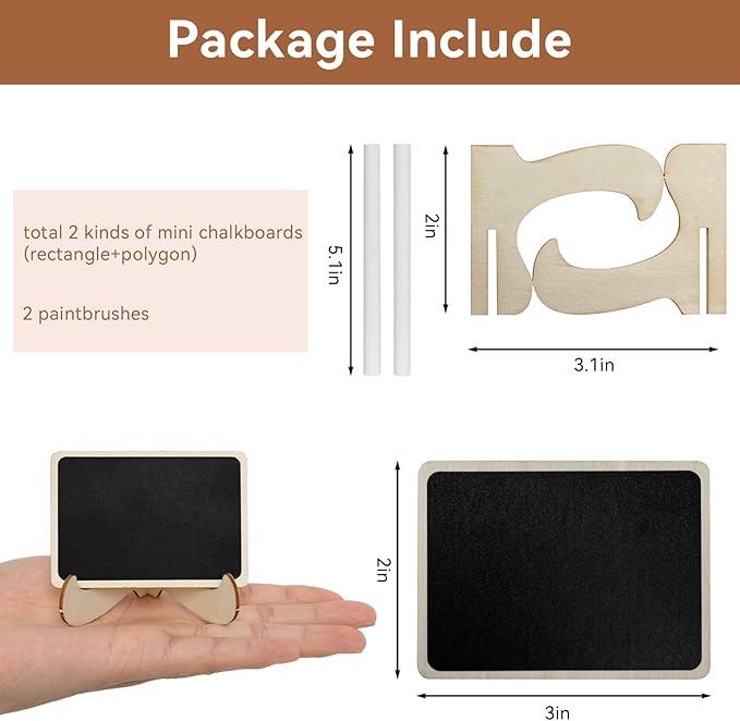 Mini Chalkboard Signs with Stands – Reusable Wooden Food Labels - Image 2