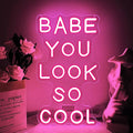 Babe You Look So Cool Neon Sign, Backdrop by BEISKAFNVSZ