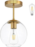 Gold Semi Flush Mount Ceiling Light Fixture by Bagood