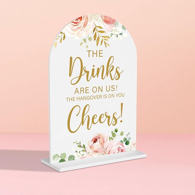 Acrylic Wedding Signs, Bridal Shower Decorations, The Drinks Signs by KongMoTree