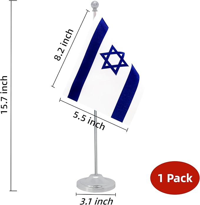 Israel Desk Flag, Israeli Table Office Flag - Image 2