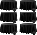 Fokitut 6 Pack Waterproof Round Tablecloth, 108 Inch, Stain Resistant and by BalsaCircle