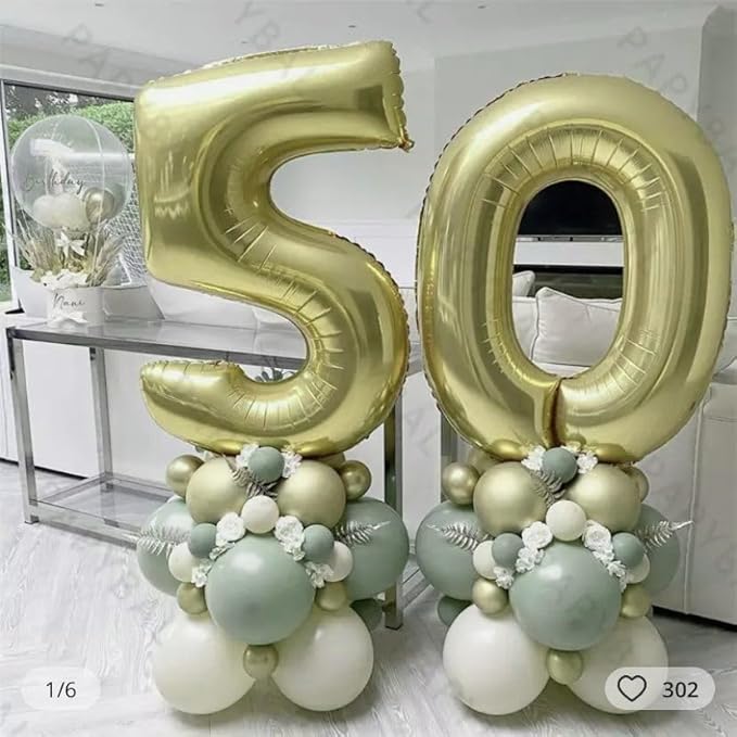 40 Inch Numbers 9 Light Gold Large Balloon Digital 9 - Image 4