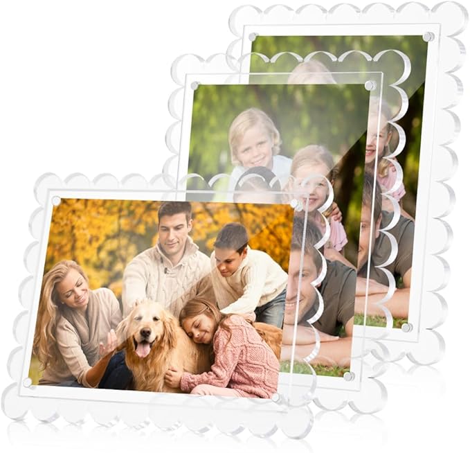 3 PCS 5x7 Inch Acrylic Picture Frames, Double Sided Transparent Magnetic Photo by FDKYOEK