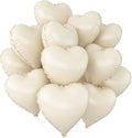 Cream White Heart Balloons, 18Inch Beige Helium Polyester Film Balloon by Adorely