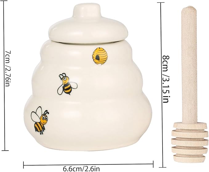 12 Sets Ceramic Bee-Happy Honey Pot - Image 2