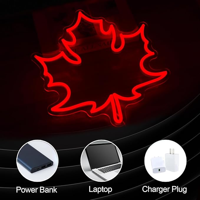Maple Leaf Neon Sign LED Neon Red Leaf Light - Image 3