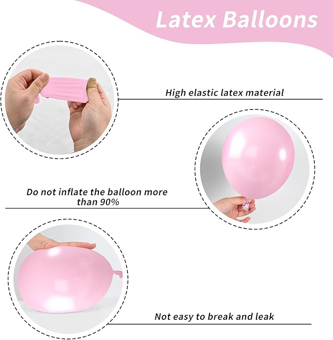 Metallic Chrome Pink 52 PCS 12 Inch Latex Balloons - Image 7