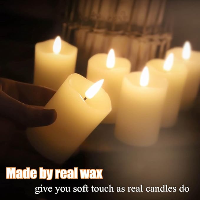 Eywamage Timer Flameless Votive Candles 2 inch x 3 inch, Flickering Small LED - Image 6