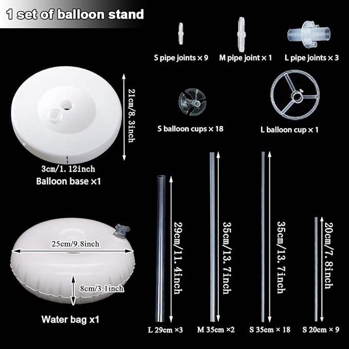 2 Sets Balloon Column Stand Kit 5.3 FT Adjustable Height Balloon Holder - Image 3