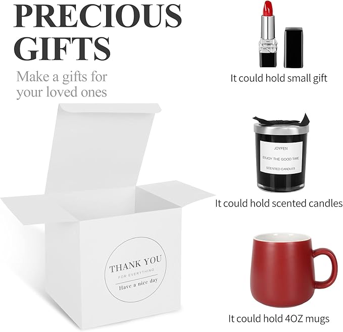 COTOPHER Small Gift Boxes 60 Pack 4x4x4 inches White Gift Boxes - Image 4