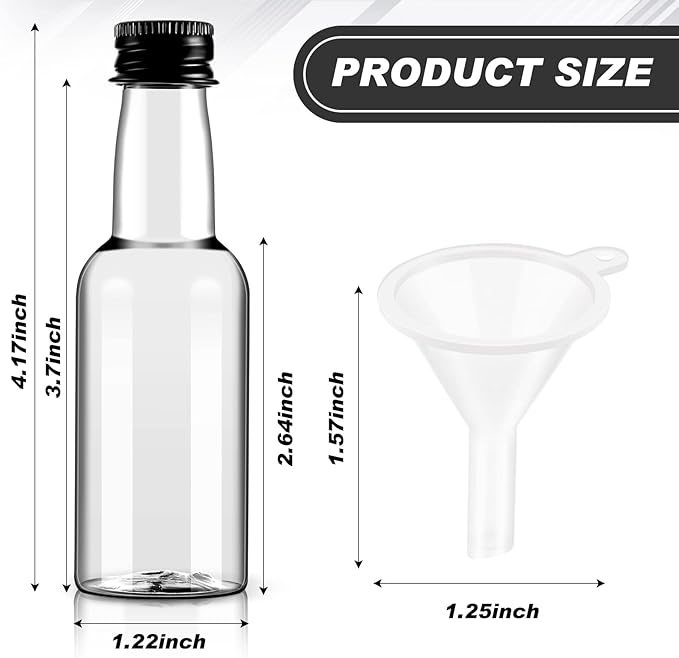 Tessco 100 Pcs Mini Liquor Bottles Plastic Mini Salad Dressing Bottle Christmas - Image 2