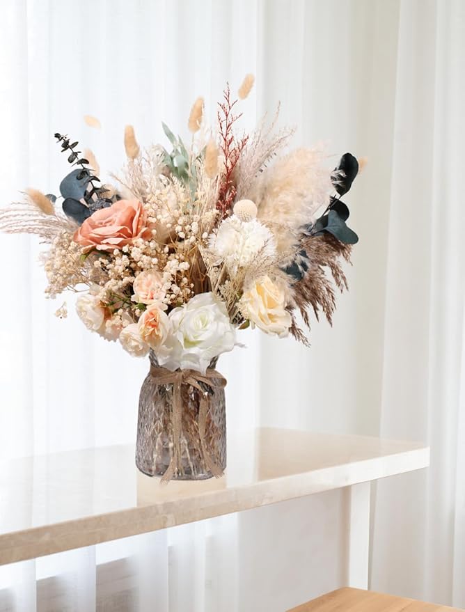 100pcs High End Artificial Flowers Dried Pampas Decor - Image 9