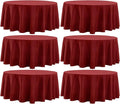 Round Tablecloth 120 Inch Tablecloth 6 Pack Red Table Cloths Washable by AOCOZHomeLifeMuseum