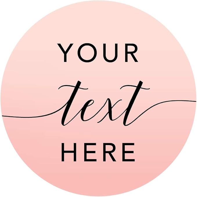 Andaz Press Personalized Blush Pink Rose Elegant Party Collection, Round Circle - Image 6