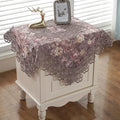 vctops Damask Lace Patchwork Tablecloth Luxury Square Small Table Cover Elegant by vctops