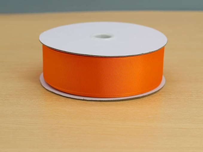 One Roll 50 Yards Soild Orange Grosgrain Ribbon 1 1/2 inch Flower Bouquets - Image 2