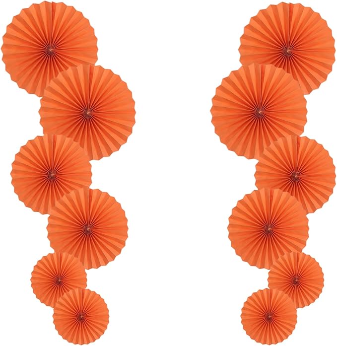 Orange Hallowmas Party Hanging Fans DIY Set by HQZ
