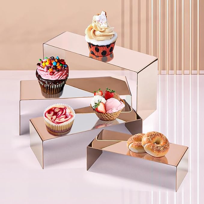 4 Pcs Stainless Steel Display Risers, Display Stand - Image 3