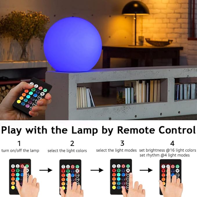 6-in Cordless LED Globe Orb Light - Image 3