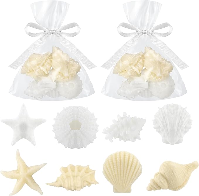 200g Sea Glass Soap Decor White Seashell Decorative Soaps by Lineshading