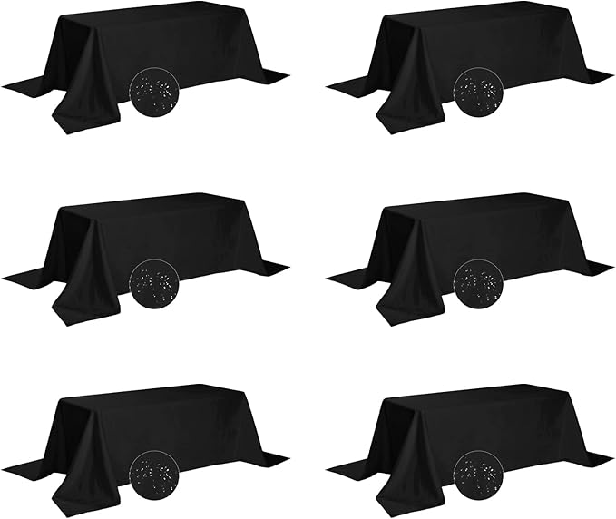 Fokitut 6 Pack Waterproof Rectangle Tablecloth, 90x156 Inch, Stain Resistant by BalsaCircle