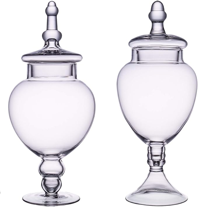 Clear Glass Apothecary Jars, Diamond Star Large Candy Buffet Display, Elegant - Image 6