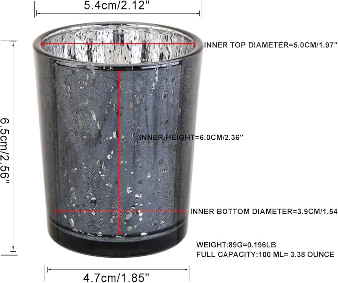 Black Mercury Glass Tea Light Holders Set of 36 - Image 2