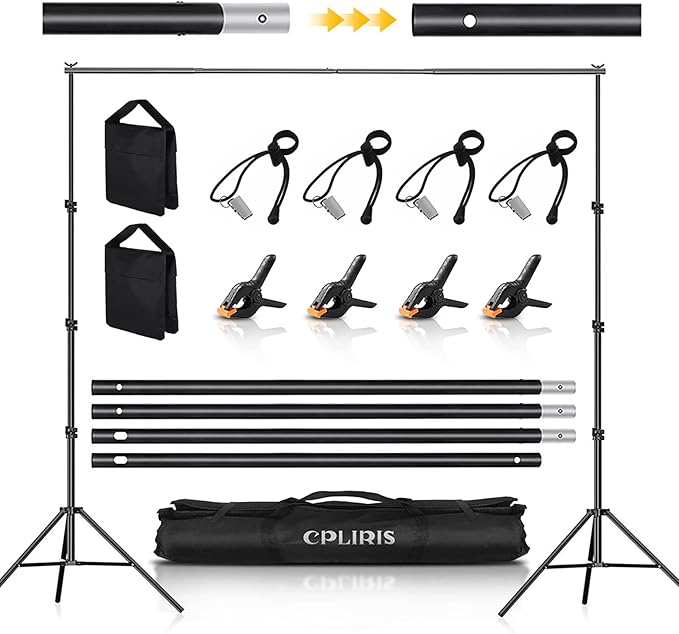Backdrop Stand for Parties, 8.5x10ft Adjustable Background Support System for by CPLIRIS