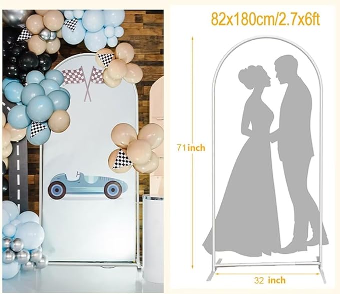 FiVan 2.7ft by 6ft Heavy Duty Trio Arch Backdrop Frame Stands - Image 5